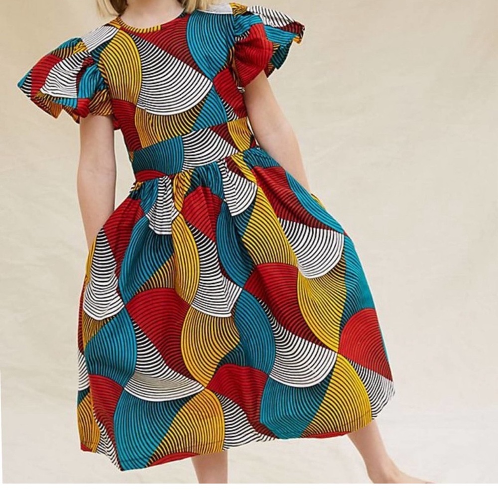 Sika Geometric Kid Dress, Size 2 EUC